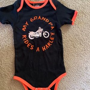 Never worn Harley Davidson grandpa onesie